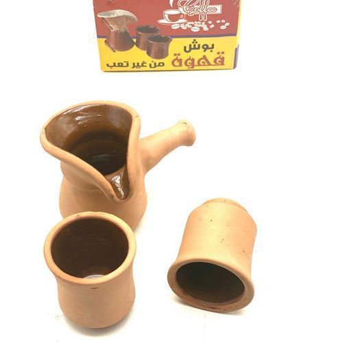 product_image_name-Generic- طقم قهوه فخار مصرى (كنكه و 2 فنجان) -1