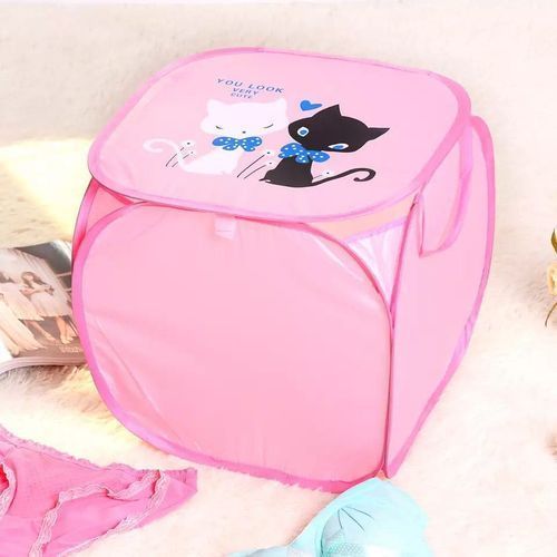 product_image_name-Generic-Foldable Laundry Basket-Pink-1