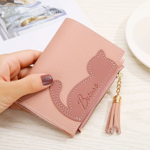 Women's Wallet Fashion Short Zipper Coin Purse Leather 