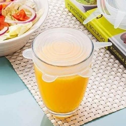 product_image_name-Generic-غطاء سيليكون مطاطي أبيض ، غطاء مفيد للثلاجة والميكروويف. 6 قطع.-1