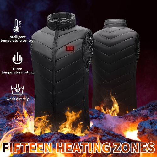 Generic Heated Vest For Men Women 15 Zone Winter Electric Heating