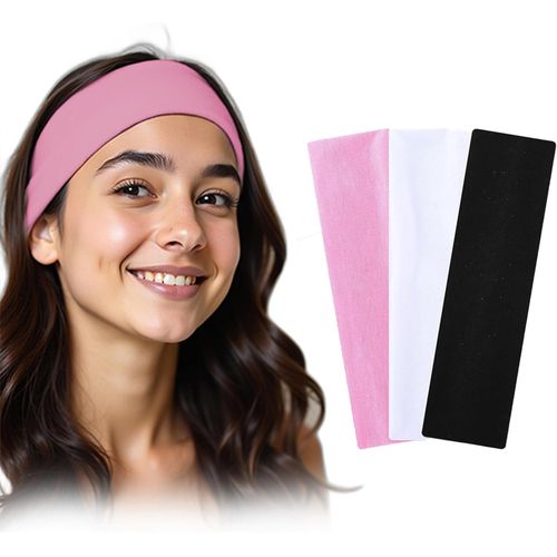 product_image_name-Generic-3pcs Cotton Headbands - 95% Cotton, Sport Sweat Bands for Women's, Men - Workout Headbands - Running Headband -Tennis Athletic Sweatband.-1