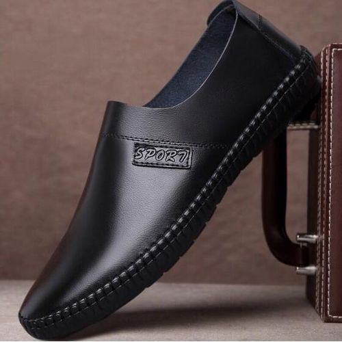 Buy Men's Plain Leather Oxfords Casual Loafers-black in Egypt