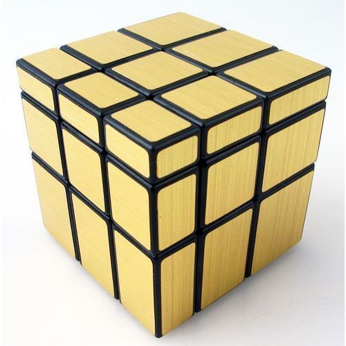 Buy Brushed Mirror Rubik Cube Shaped Toy - Black/Gold in Egypt