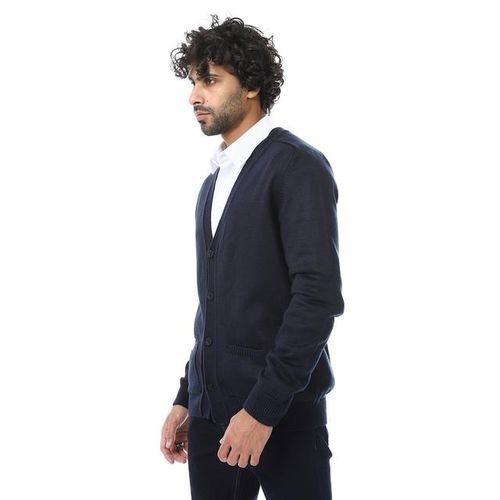 product_image_name-Coup-كارديجان كوت ذو الأكمام الطويلة بتصميم محبوك - أزرق بحري-5