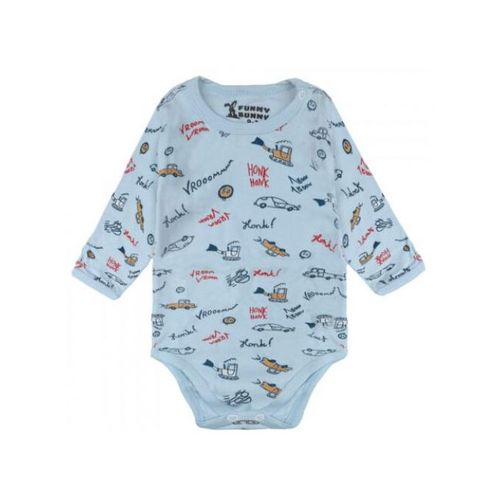 product_image_name-Funny Bunny-بدلة قطنية طويلة الأكمام ذات غلق بالأزرار من فاني بني - (2) - للأطفال حديثي الولادة-2