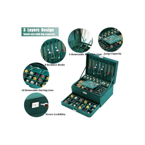 product_image_name-Generic-Shein Jewelry and makeup bag/ A multi-layer bag for organizing jewelry, accessories and makeup, consisting of 3 layers with a lock and made of high-quality materials.-3