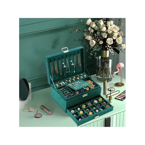 product_image_name-Generic-Shein Jewelry and makeup bag/ A multi-layer bag for organizing jewelry, accessories and makeup, consisting of 3 layers with a lock and made of high-quality materials.-5