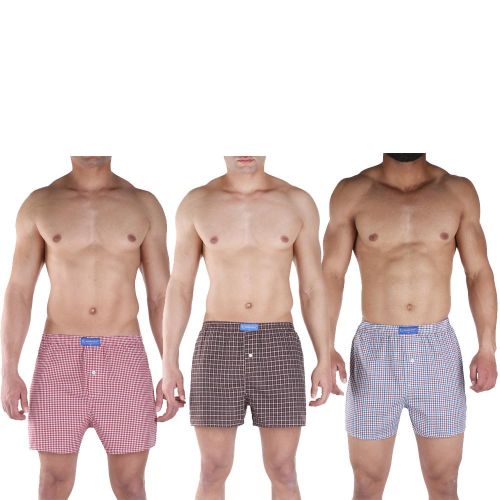 Buy Embrator Pack Of 3 Cotton Woven Boxer For Men -  Colouts May Vary in Egypt