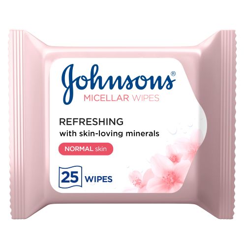 Buy Johnson's Cleansing Facial Micellar Wipes For Normal Skin - 25 wipes in Egypt