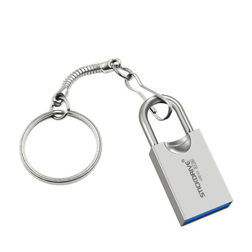 Buy STICKDRIVE 128GB USB 3.0 High Speed Creative Love Lock Metal U Disk (Silver Grey) in Egypt