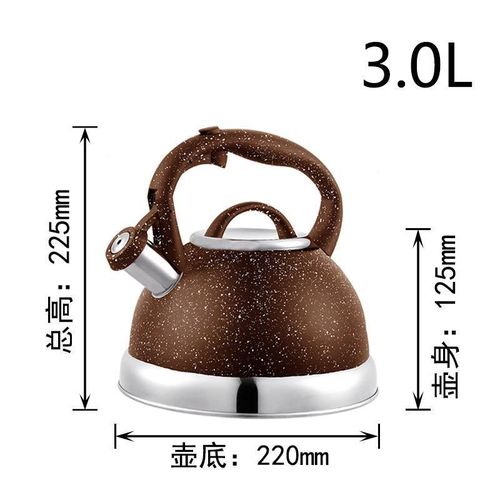 product_image_name-Generic-غلاية شاي ربعية سعة 3 لترات - إبريق شاي فولاذي مقاوم للصدأ بجودة الغذاء بحجر الجرانيت مع صفّارة عالية، مقبض نمط بارد الملمس، غلاية صفّارة مقاومة للصدأ - رمادي مرصع بالنجوم-2