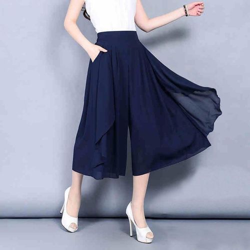 Womens Summer Chiffon Long Trousers Woman Streetwear Loose