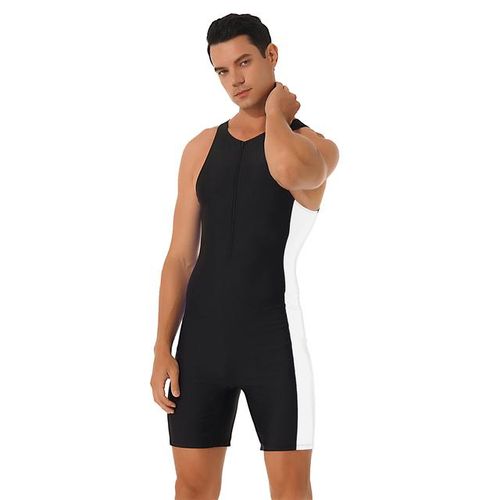 Generic Summer Men One Piece Swimwear Swimsuit Sleeveless Front Zipper Swimming Shorts Bodysuit Triathlon Wetsuit Bathing Suit Beachwear Black White Best Price Online Jumia Egypt