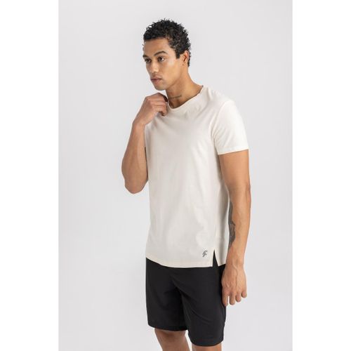 product_image_name-Defacto-Man Crew Neck Slim Fit Short Sleeve T-Shirt - Ecru-5