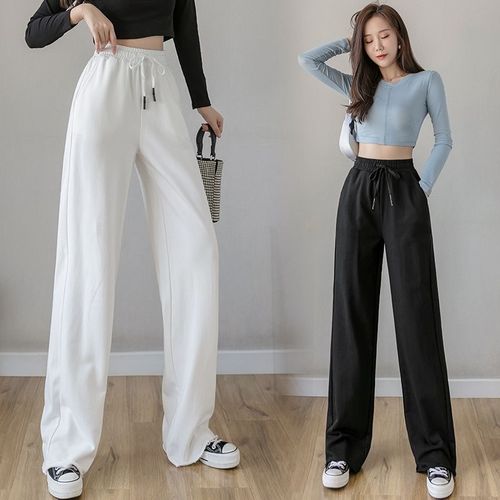 Women's Casual Pants Women's Sport Pants Jogger Loose Straight Leg Trousers  Girls Breathable Jogging Wide-Leg Anti-Pilling Sweatpants (Color : Black,  Size : XL) price in Saudi Arabia,  Saudi Arabia