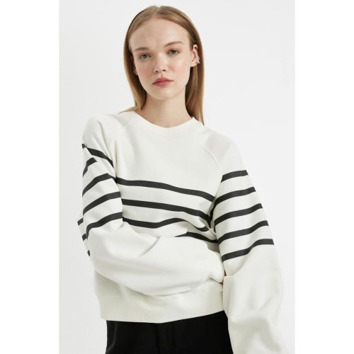 product_image_name-Defacto-Woman Oversize Fit Sweat Shirt - OFF WHITE-1