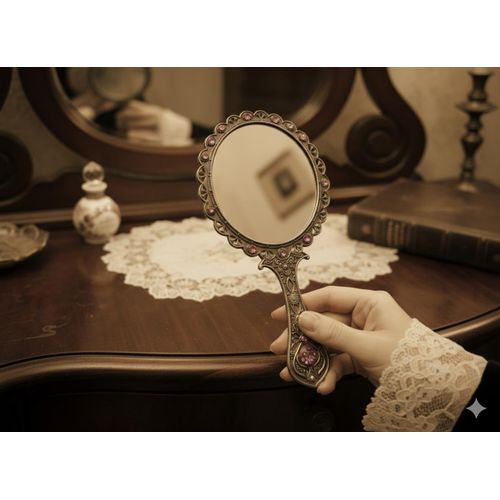 product_image_name-Generic-طقم مرآة يد ومشط معدن كلاسيك "فينتج" مقاوم للصدأ - طقم هدايا فاخر في علبة أنيقة - قطعتين-4