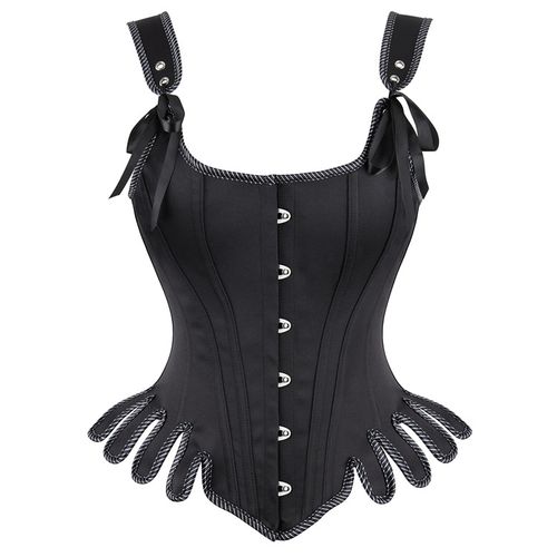 Women's Lace Up Boned Underbust Waist Trainer Corset Black