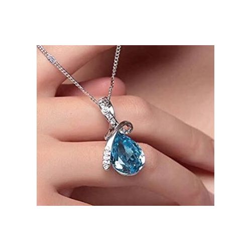 product_image_name-Generic-Xiuxingzi سلسلة فضي بدلاية على شكل قلب مزين بكريستالات-3