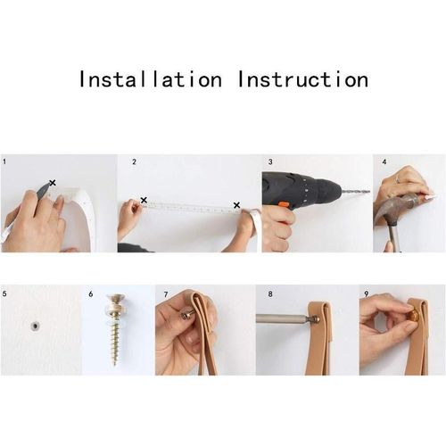 product_image_name-Home Gallery-رف حائط عائم بحزام من الجلد البني من البولي يوريثان 80*20 بني-2