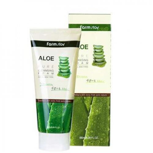 اشتري Farm Stay Aloe Pure Cleansing Foam For All Skin Types - 180ml في مصر