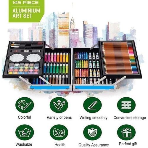 product_image_name-Generic-145-Piece Art Supplies Set for Kids, 2 Layers Drawing Supplies for Kids Boys Girls Ages 6 to 15 Years, Portable Aluminum Case Art Kit, Great Gift for Teens, Adults & Beginner-3