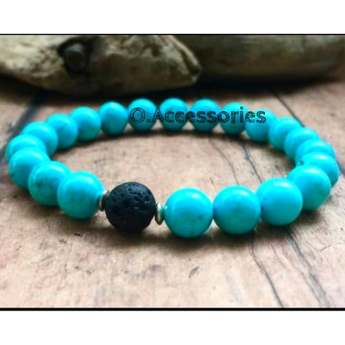 Buy O Accessories Bracelet Turquoise Blue ,lava Black in Egypt