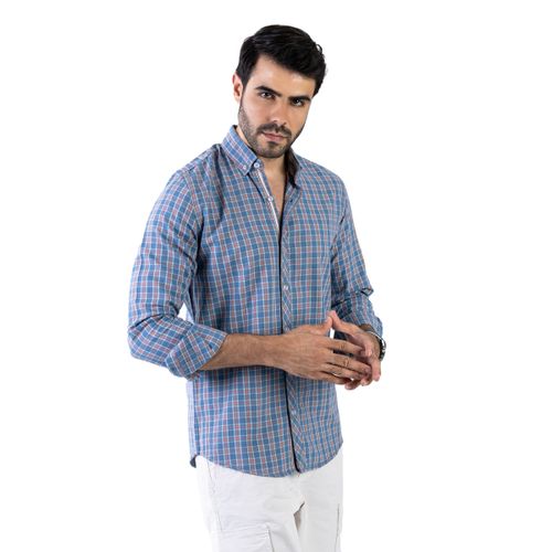 Buy Clever Men's Shirt - Made Of Cotton - BLUE / Multicolor in Egypt