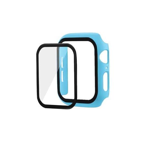 product_image_name-Generic-سوار تين تك مع غطاء متوافق مع ساعة Apple Watch مقاس 44 مم، سوار رياضي بديل من السيليكون، حزام مع غطاء وواقي شاشة زجاجي مدمج لساعات iWatch Series 6 و5 و4 وSE وSE 2-3