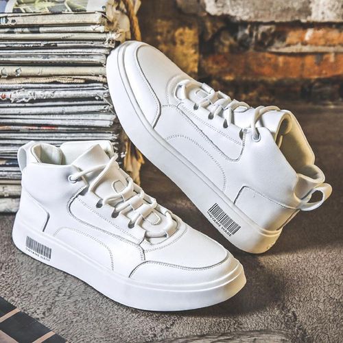 اشتري White Autumn New High Top Casual Shoes Fashion Versatile Sports  Board Shoes في مصر