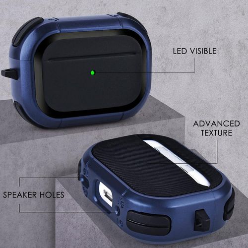 product_image_name-Generic-حافظة حماية متينة  متوافقة مع سماعات ايربودز برو الجيل الثالث (2025)، حافظة حماية صلبة مع سلسلة مفاتيح معدنية لسماعات ايربودز برو 3 (ازرق)-2