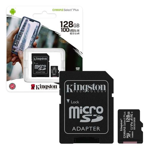 Buy Kingston 128GB Class10 Canvas Select Plus MicroSD Card With SD Adaptor - SDCS2/128GB in Egypt