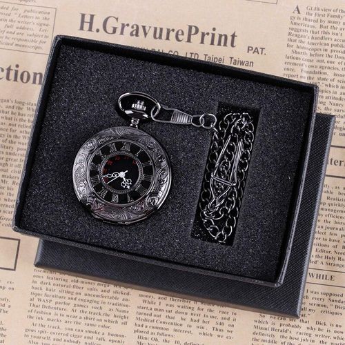 Fashion Black Roman Dial Quartz Pocket Watch Neck Men s and Women s Dress Accessories Gift Box Best Price Online Jumia Egypt