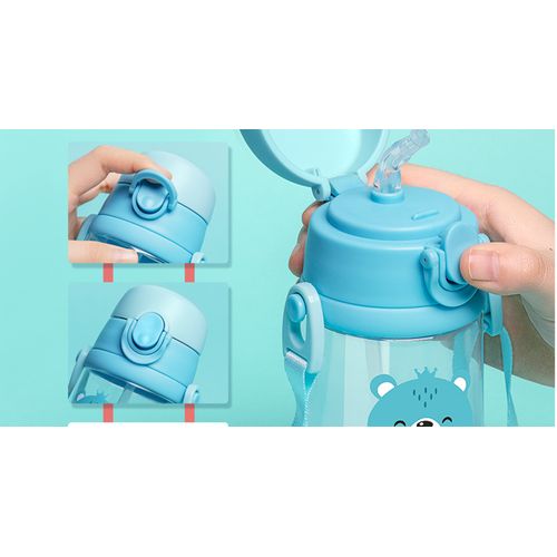 480ML Kids Water Cup Creative Cartoon Baby Feeding Cups With Straws Leakproof  Water Bottles Outdoor Portable Children's Cups