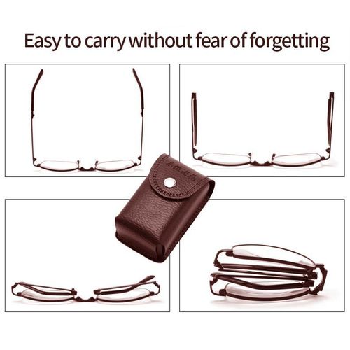 product_image_name-Generic-استمتع برؤية واضحة ومظهر أنيق مع نظارات القراءة القابلة للطي +2.00 بألوان جذابة وعدسات شفافة - عدسات زجاجية شفافة - خفيف الوزن - سهل الحمل - ألوان جذابة-6