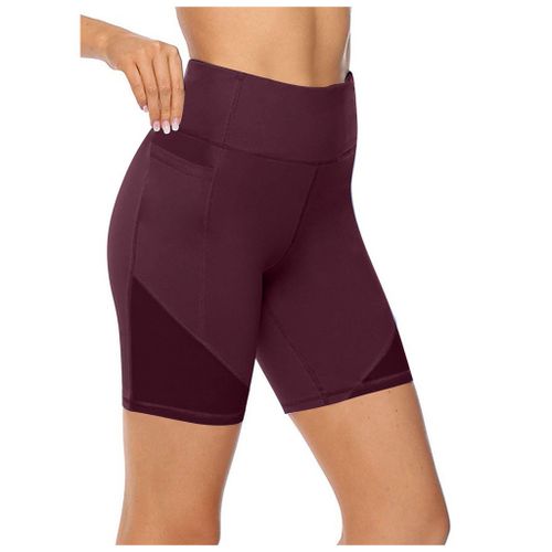 Fashion (Red)Women's High Waist Fitness Sports Biker Shorts Yo-ga Short  Abdomen Control Training Running Yo-ga Shorts With Pocket SHA @ Best Price  Online