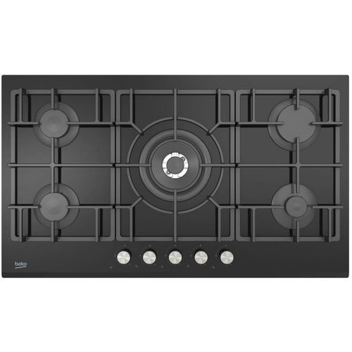 beko black glass gas hob