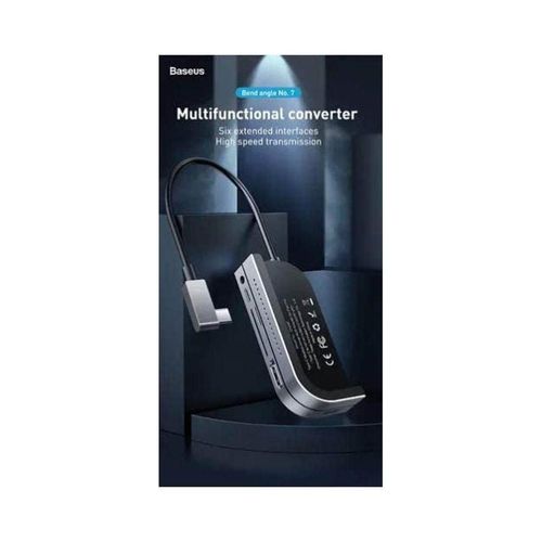 product_image_name-Generic-Baseus Bend Angle No.7 Multifunctional Type-C Hub Converter Dark Grey-2