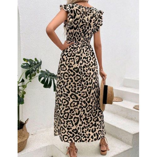 product_image_name-SHEIN-فستان من  بنقشة جلد النمر وحواف مكشكشة وفتحة جانبية تصل إلى الفخذ-3