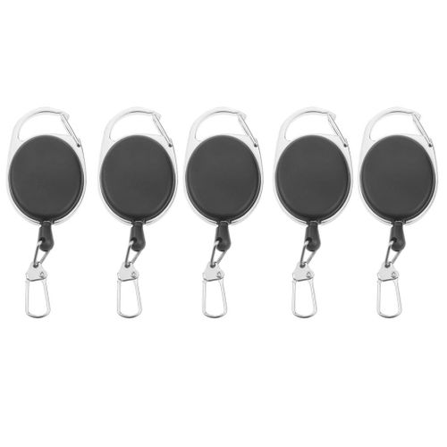 5 Pcs Badge Reel Clips, Retractable Keyring Badge Holder Clip