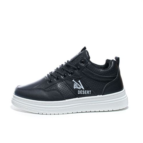 Buy Desert Basic Cut Ankle Leather Sneakers For Men - BLACK in Egypt