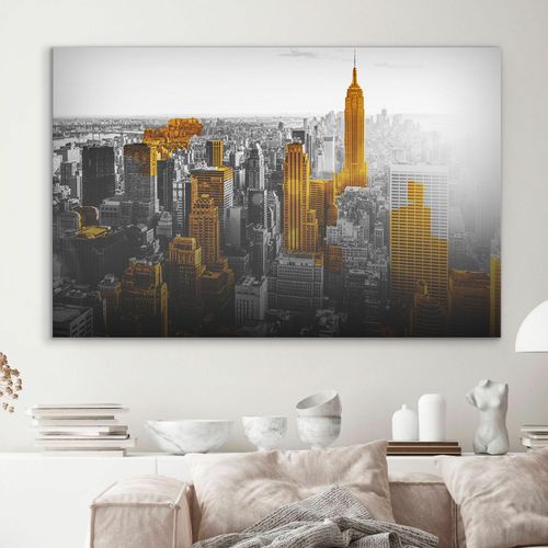 product_image_name-Generic-لوحة "نيويورك الذهبية" - لوحة كانفاس مودرن لناطحات السحاب بلمسات ذهبية فاخرة.-3