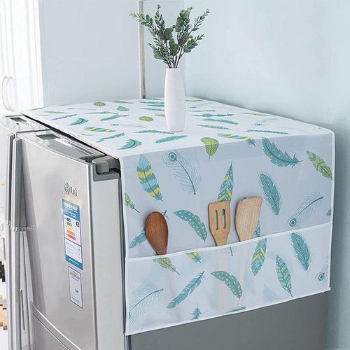product_image_name-Generic-Dustproof and waterproof refrigerator cover with storage pockets-1