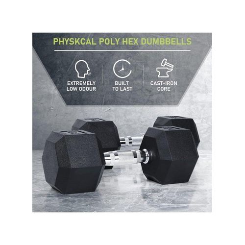 product_image_name-Generic-Hexagonal dumbbell set, polyurethane rubber-coated dumbbells, 2.5 kg per pair, kitchen gym set-2