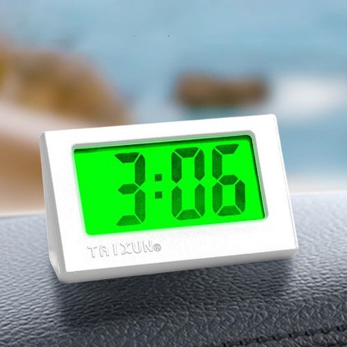 Digital Car Dashboard Clock Self-Adhesive 3 In 1 LCD Display