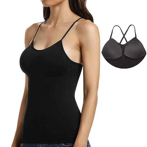 Fashion Women Body Shaping Camisole Built-in Padded Bra Shapewear Shirts  Tummy Control Slimming Corset Compression Tank Top @ Best Price Online