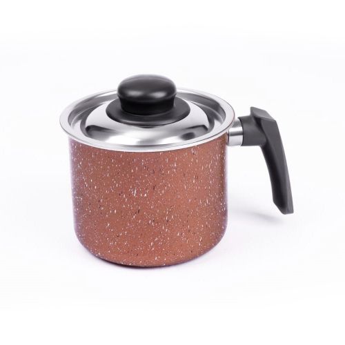 Buy Lazord Granite Milk Pot With Stainless Steel Lid - 14 Cm - Cashmere in Egypt