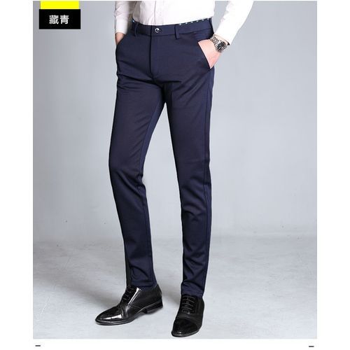 Fashion Men s Stretch Dress Pants Slim Fit Skinny Suit Pants