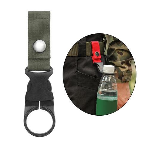 Water Bottle Clip Bottle Hanging Buckle Holder Clip for Backpack Belt Hiking Green in Black